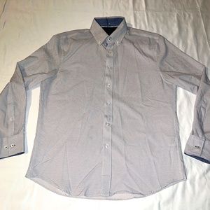 CON.STRUCT Polka Dot 4-Way Stretch No-Iron Modern Fit Button Down Shirt MEDIUM